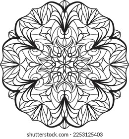 Peaceful mandala coloring relaxing pattern anti stress meditation