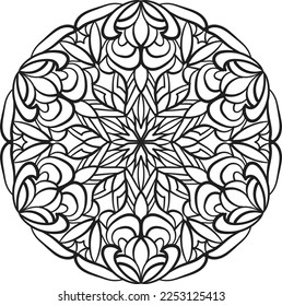 Peaceful mandala coloring relaxing pattern anti stress meditation