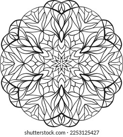 Peaceful mandala coloring relaxing pattern anti stress meditation