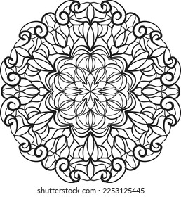 Peaceful mandala coloring relaxing pattern anti stress meditation