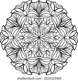 Peaceful mandala coloring relaxing pattern anti stress meditation