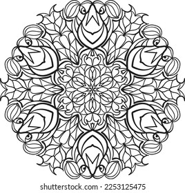 Mandala pacífica coloración relajante patrón anti estrés meditación