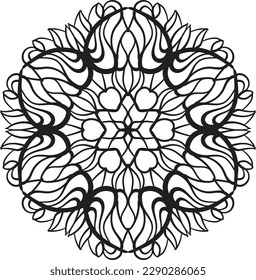 Peaceful mandala coloring relaxing pattern anti stress meditation