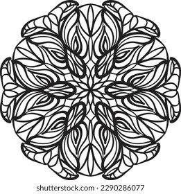Peaceful mandala coloring relaxing pattern anti stress meditation