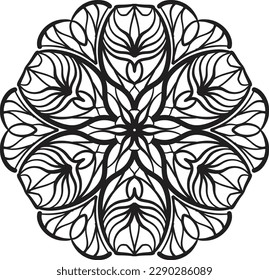 Peaceful mandala coloring relaxing pattern anti stress meditation