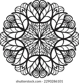 Peaceful mandala coloring relaxing pattern anti stress meditation