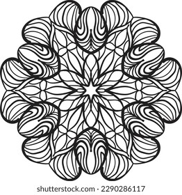 Peaceful mandala coloring relaxing pattern anti stress meditation