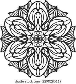 Peaceful mandala coloring relaxing pattern anti stress meditation