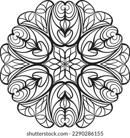 Peaceful mandala coloring relaxing pattern anti stress meditation