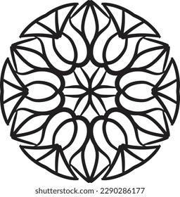 Peaceful mandala coloring relaxing pattern anti stress meditation