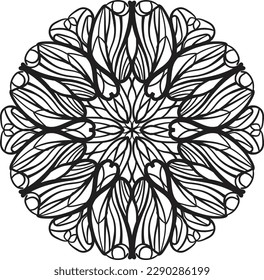 Peaceful mandala coloring relaxing pattern anti stress meditation