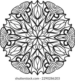 Peaceful mandala coloring relaxing pattern anti stress meditation