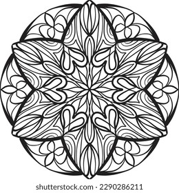 Mandala pacífica coloración relajante patrón anti estrés meditación