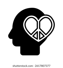 Peaceful Mind glyph, mini illustration icon, related to relaxation, spa, wellness and more. Vector EPS 10 for modern concept, print, UI, UX kit, web and app development