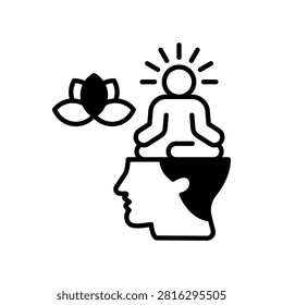 Peaceful Mind Icon Mixed Glyph Vector Illustration