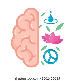 peaceful mind with water and lotus