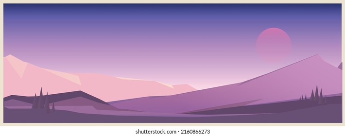 peaceful mountain in blue color tone.