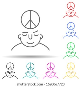 peaceful on mind multi color style icon. Simple thin line, outline vector of what is in your mind icons for ui and ux, website or mobile application