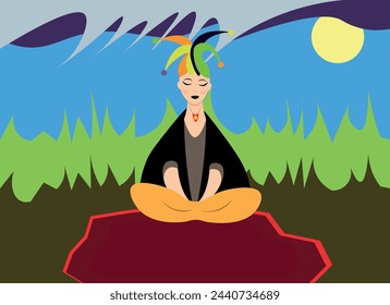 A peaceful outdoor meditation and rain