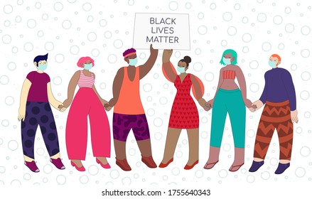Peaceful people against racism vector