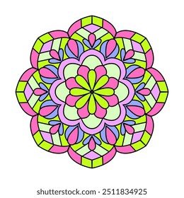 Peaceful Petals Affirmations k colour mandala coloring boopage. Easy Mandala Coloring Book Pages for Adults to Relax, Experiences Give Relief. Resizeable Vector File