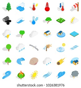 Peaceful place icons set. Isometric set of 36 peaceful place vector icons for web isolated on white background