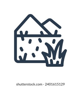 Peaceful Prairie Vector Icon Illustration for Grassland Serenity