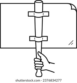 Peaceful protest. Vector outline icon.