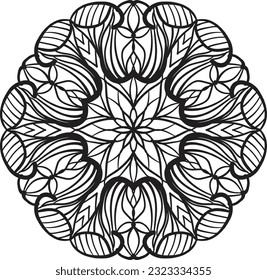 Peaceful relaxing mandala coloring spiritual decoration