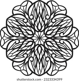 Peaceful relaxing mandala coloring spiritual decoration