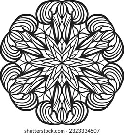 Peaceful relaxing mandala coloring spiritual decoration