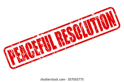 PEACEFUL RESOLUTION red stamp text on white