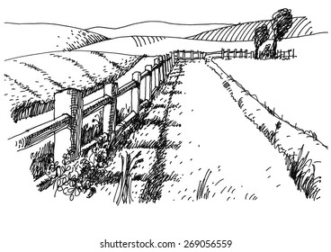 peaceful rural landscape - vector