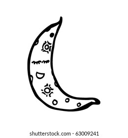 peaceful sleeping moon cartoon
