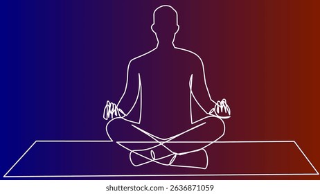 Peaceful Strokes: Meditating Figure on Rug in Single Line