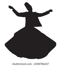 Fondo de vector de silueta de baile sufí