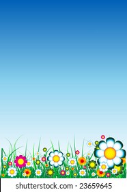 Ruhige Sommerszene mit Blumen