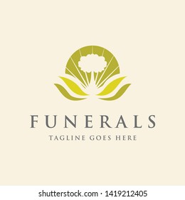 peaceful tree for funerals logo icon vecor template