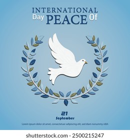 A peaceful vector illustration for International Peace Day, social media post and background