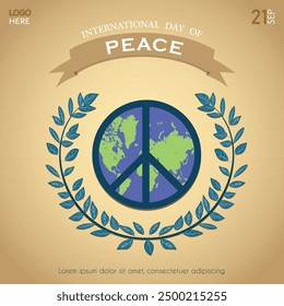 A peaceful vector illustration for International Peace Day, social media post and background