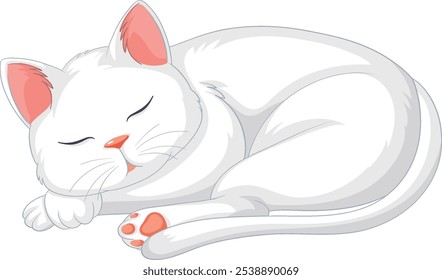 Un gato blanco tranquilo durmiendo profundamente