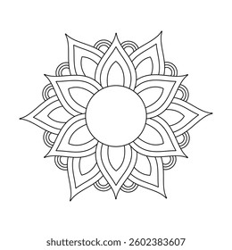 Peaceful Zen Mandala Pattern Coloring Book Page