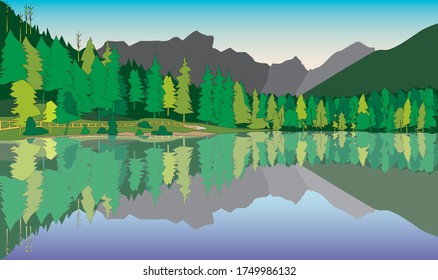 tranquilo paisaje con vistas al lago
