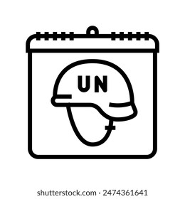 peacekeepers international day line icon vector. peacekeepers international day sign. isolated contour symbol black illustration