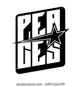 Peaces Typography Y2K Clothing Logo Patch Apparel Fashion Vector Design K40, Commercial Use