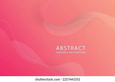 Peach Abstract banner design. Gradient color template. 2023 landing page background. Fluid, liquid, wavy, dynamic shape background. Trendy and modern background color.