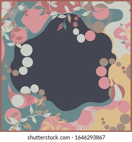 peach abstract floral pattern contemporary scarf hijab