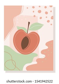 Peach with abstract patterns, nice colors. Poster, home decor, postcard, laptop sticker, t-shirt print.