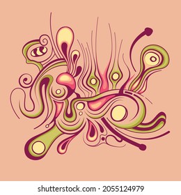 Peach Abstract Vector Art Illustration