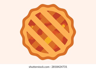 Peach Apple Jam Pie Illustration for Bakery Dessert and Sweet Food Design